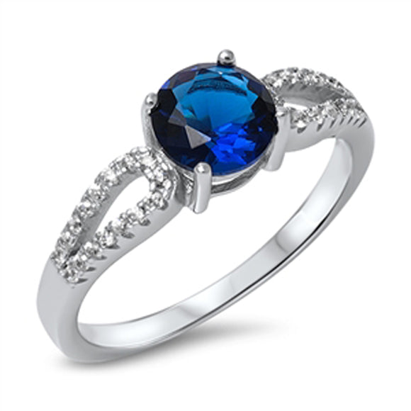 Women's Blue Sapphire CZ Wedding Ring New .925 Sterling Silver Band Sizes 5-10