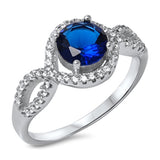 Women's Infinity Blue Sapphire CZ Wholesale Ring .925 Sterling Silver Sizes 5-10