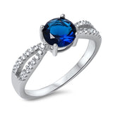 Women's Blue Sapphire CZ Fashion Ring New .925 Sterling Silver Band Sizes 5-10