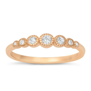 Rose Gold-Tone Plated White CZ Ring New .925 Sterling Silver Band Sizes 4-10
