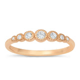 Rose Gold-Tone Plated White CZ Ring New .925 Sterling Silver Band Sizes 4-10