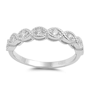 Rope Design White CZ Infinity Knot Ring New .925 Sterling Silver Band Sizes 4-10