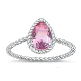 Sterling Silver Pink & Lavender CZ Ring