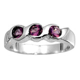 Amethyst CZ Classic Twist Promise Ring New .925 Sterling Silver Band Sizes 1-4