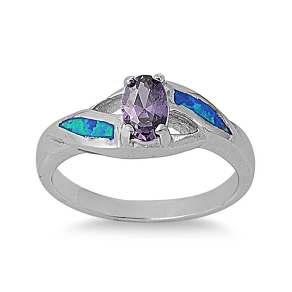 Amethyst CZ Solitaire Unique Ring New .925 Sterling Silver Thumb Band Sizes 5-10