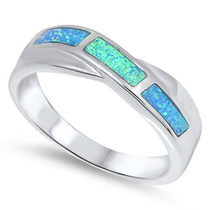 Infinity Knot Blue Lab Opal Promise Ring New 925 Sterling Silver Band Sizes 5-10