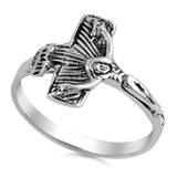 Sterling Silver Womans Crucifix Jesus Faith Ring Beautiful Band 14mm Sizes 5-10