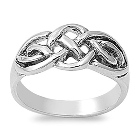 Sterling Silver Woman's Celtic Fashion Ring Unique 925 New Band 9mm Sizes 4-10
