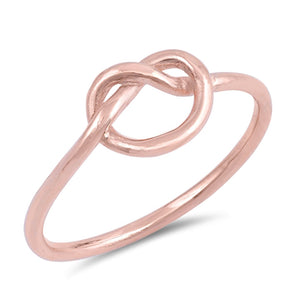 Rose Gold-Tone Infinity Love Knot Promise Ring Sterling Silver Band Sizes 4-12