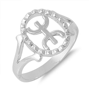Women's Symbol Fashion Promise Ring New .925 Sterling Silver Band Sizes 5-9