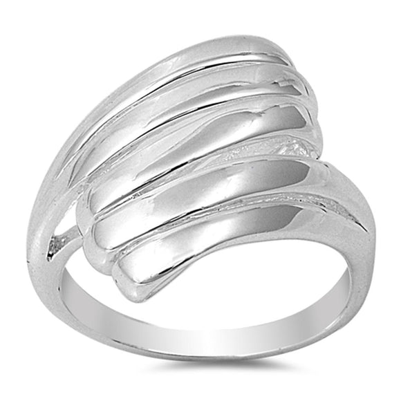 Women's Fashion Grooved Beautiful Ring New .925 Sterling Silver Band Sizes 6-10