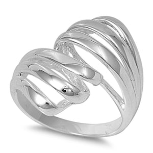 Women's Looping Spiral Fashion Ring New .925 Sterling Silver Band Sizes 5-10