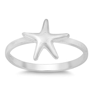Sea Starfish Star Fish Cute Unique Ring New .925 Sterling Silver Band Sizes 2-10