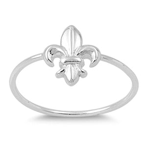 Fleur De Lis Promise Ring New .925 Sterling Silver Thin Band Sizes 2-10