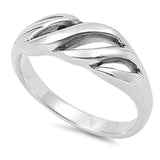 Women's Wave Designer Fashion Ring New .925 Sterling Silver Band Sizes 4-9