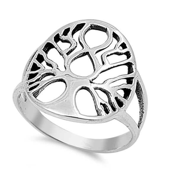 Women's Tree of Life Polished Ring New .925 Sterling Silver Band Sizes 5-10
