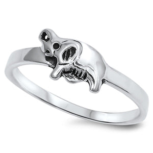 Women's Elephant Polished Ring New .925 Sterling Silver Thin Band Sizes 3-9