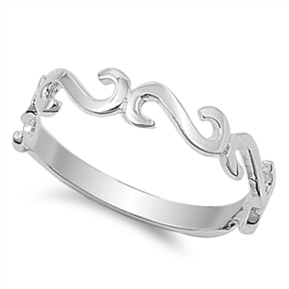 Open Infinity S Band Cute Polished Ring New .925 Sterling Silver Sizes 4-10