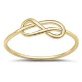 Gold-Tone Infinity Knot Forever Love Ring .925 Sterling Silver Band Sizes 3-12