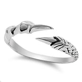 Men's Women's Open Claw Pincer Pointed Ring .925 Sterling Silver Band Sizes 5-10