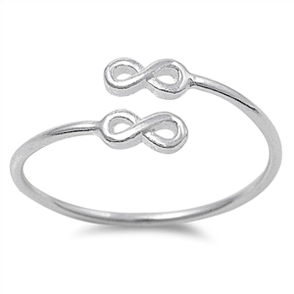 Open Infinity Forever Promise Ring New .925 Sterling Silver Band Sizes 3-10