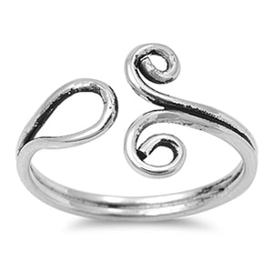 Women's Open Designer Fashion Ring New .925 Sterling Silver Band Sizes 3-9
