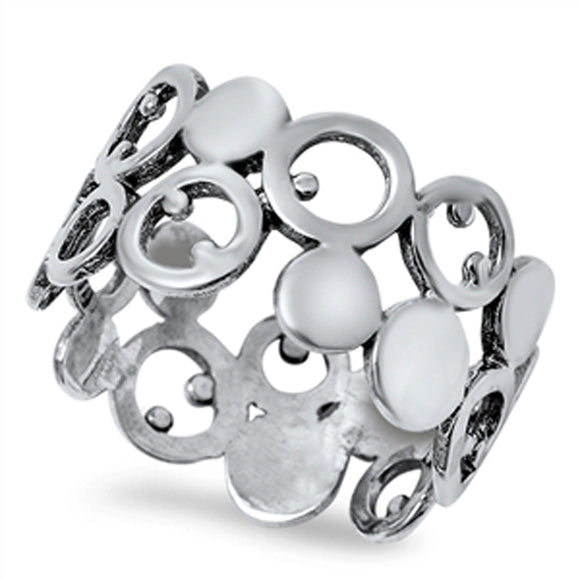 Women's Bubble Eternity Fashion Ring New .925 Sterling Silver Band Sizes 5-10