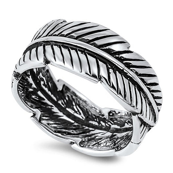 Women's Leaf Wrap Eternity Fashion Ring New .925 Sterling Silver Band Sizes 5-10