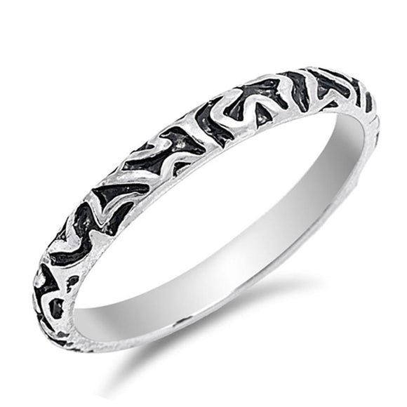 Eternity Bali Beautiful Stackable Ring .925 Sterling Silver 3mm Band Sizes 4-10