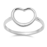 Girl's Cutout Heart Love Promise Ring New .925 Sterling Silver Band Sizes 4-10