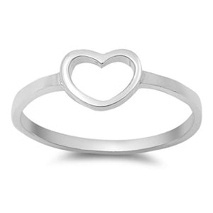 Heart Women's Girl's Promise Ring New .925 Sterling Silver Band Sizes 3-10