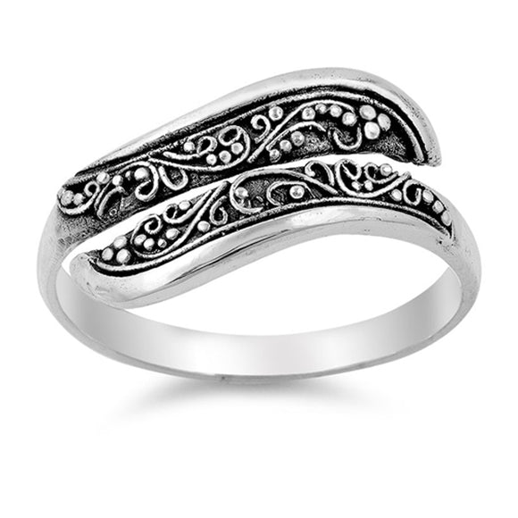 Open Bali Designer Fashion Ring New .925 Sterling Silver Band Sizes 6-11