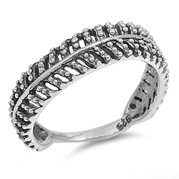 Women's Leaf Wrap Ball Fashion Ring New .925 Sterling Silver Band Sizes 5-10