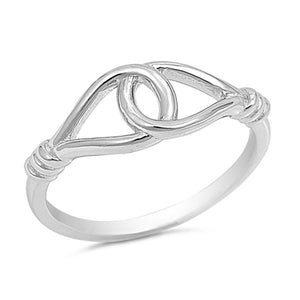 Knot Rope Noose Fashion Ring New .925 Sterling Silver Band Sizes 5-10