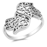 Double Hand of God Filigree Hamsa Ring New .925 Sterling Silver Band Sizes 5-10