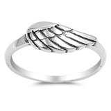 Angel Wing Polished Ring New .925 Sterling Silver Biker Band Sizes 4-10