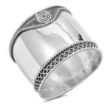 Wide Bali Spiral Ring New .925 Sterling Silver Thin Band Sizes 5-12