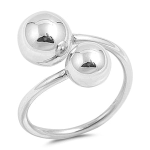 High Polished Large Ball Cluster Ring New .925 Sterling Silver Band Sizes 5-10