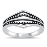 Ornate Boho Bali Chevron Ring .925 Sterling Silver Band Sizes 5-10