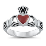 Polished Claddagh Heart Promise Ring New .925 Sterling Silver Band Sizes 4-9