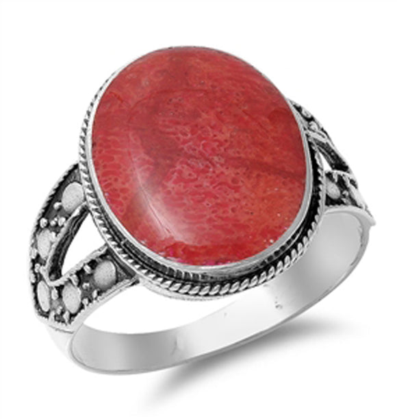 Women's Bali Coral Beautiful Fashion Ring .925 Sterling Silver Band Sizes 6-9