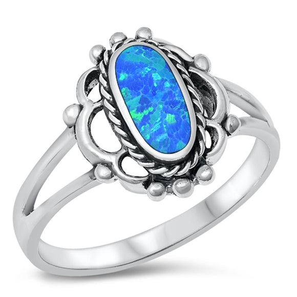 Bali Rope Blue Lab Opal Wholesale Ring New .925 Sterling Silver Band Sizes 4-10
