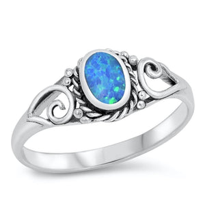 Celtic Blue Lab Opal Polished Ring New .925 Sterling Silver Band Sizes 4-10