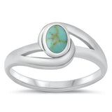 Women's Turquoise Cute Simple Ring New .925 Sterling Silver Band Sizes 5-10