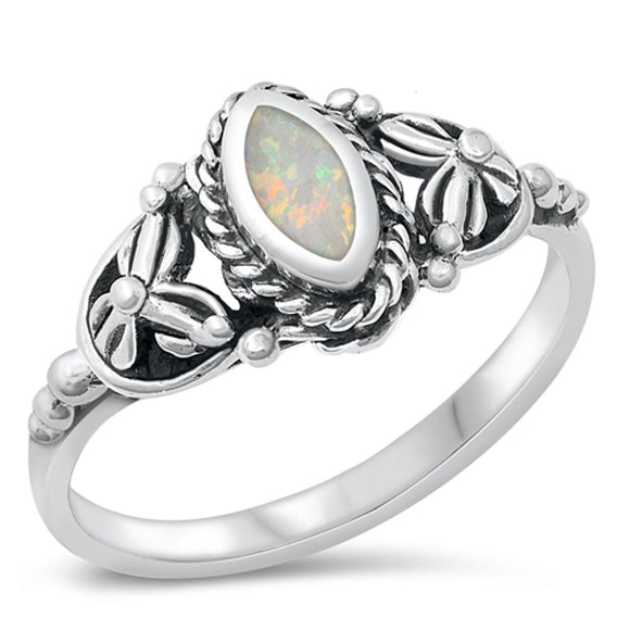 Marquise White Lab Opal Wholesale Ring New .925 Sterling Silver Band Sizes 4-10