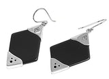 Earrings Black Simulated Onyx .925 Sterling Silver