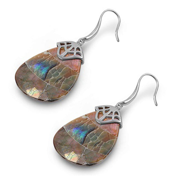 Earrings Simulated Mother of Pearl .925 Sterling Silver