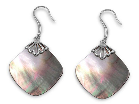 Earrings Simulated Mother of Pearl .925 Sterling Silver