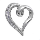 Sterling Silver Infinity Knot Promise Heart Pendant Clear Simulated CZ Charm