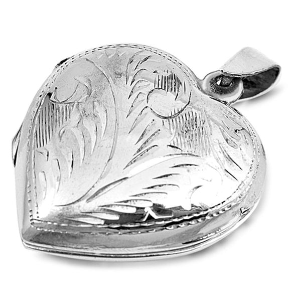 Sterling Silver Polished Heart Locket Pendant Forever Love Family Charm 925 New